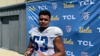 UCLA Football Spring Practice Media Availability: Darius Muasau, April 19