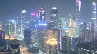 Aerial China- Guangzhou China From Above- Aerial views of Guangzhou skyline daynight &ndash; Travel China
