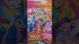 🌈MY LITTLE PONY- Sour Stripes - Strawberry Flavor #asmr #satisfying #shorts #candy
