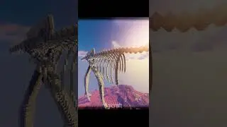 Giant T-Rex Skeleton Build In Minecraft #shorts #minecraft