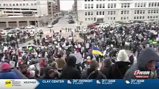 &ldquo;Hands Off!&rdquo; rally draws thousands to Kansas statehouse in solidarity