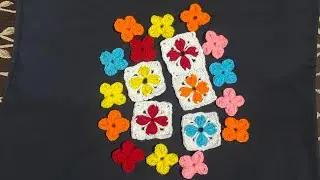 How To make beautiful square motif design in easy way || Kalpana Tutorials