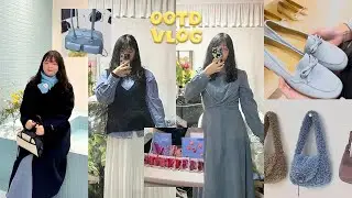 봄이당.. OOTD VLOGミ★ 모아보니 하늘색천국ㅣ성수 쇼룸 같이 구경해요!ㅣ가방하울ㅣ스탠드오일ㅣ미닛뮤트ㅣ퓌ㅣ아도르ㅣ맛집추천✨