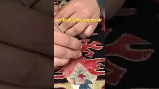 How to repair an antique kilim rug?      #shorts #antique #kilim #rug #nyc #decor #design #designer
