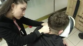 ASMR Miss sedef amazing massage & female back, neck, arm, palm, face, eyebrow, nose, elbow massage