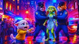 Zootopia Zombie Arrest! Police Grab the Bunny as the Little Cat Breaks Down 😿 | Cat Story