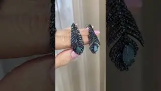 Серьги - перья #украшенияизкамней