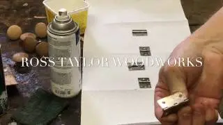 SPRAY PAINTING OLD  HINGES TO LOOK LIKE BRASS - ANTIQUE RESTORATION REPAIR FURNITURE