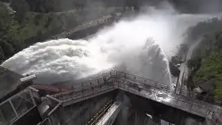 Emergency water discharge from Dam