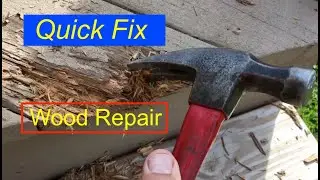 Rotten wood deck quick repair using automobile Bondo