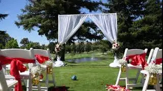 wedding, decor for the ceremony on the golf course