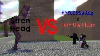 Siren Head vs Jeff the Killer & Eyeless Jack [Minecraft Battle Animation]