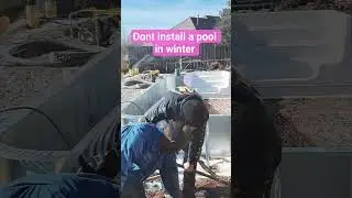 don't install a pool in the winter time#construction #bluecollar #work #youtubeshorts #shortvideo