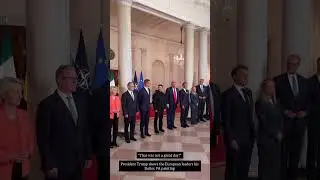 President Trump shows the European leaders hisButler, PA painting #donaldtrump #trumpnews #trump