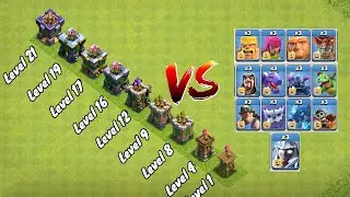 Every level archer tower vs All troops attack experimental video