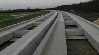 Cambridgeshire Guided Busway Under Construction (Historic footage)