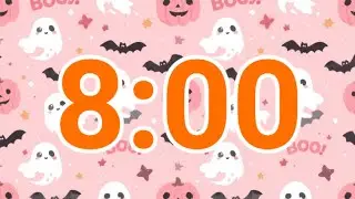 8-Minute Pink Halloween Timer &ndash; Cute Ghosts, Pumpkins & Bats Countdown
