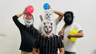 New 🦍 #Gorilla Funny Reaction Viral #Video In Balloons 🎈 Challenge | Chup Chaaap Comedy