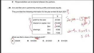 GCE 7110 (7707) Accounting May/Jun 2021 Paper 12 (21-35 ONLY)