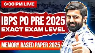 IBPS PO Prelims 2025  ||Memory Based Paper (2024) वो Shift जो हर जगह नहीं मिलेगी  || By Dhruva Sir