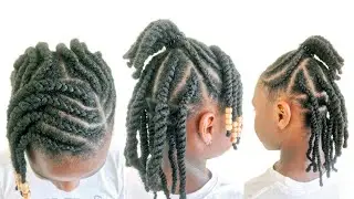DIY : Protective Hairstyle/Holiday Kids hairstyle to grow natural hair.Two strands twist hair 