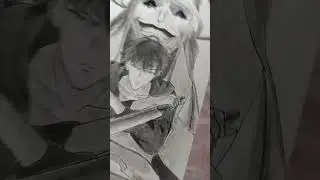 Sung jin woo and Statue of God sketch #sungjinwoo#statueofgod#sololeveling#anime#art#artanime#shorts