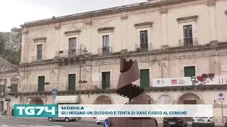 MODICA - GLI NEGANO UN SUSSIDIO E TENTA DI DARE FUOCO AL COMUNE