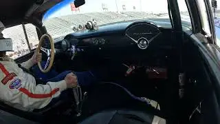 Watch this 55' Chevy Business Coupe pop a mini wheelie. Super Stock NHRA 11.76 1/4 mile