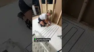 Heated floor cable installation 🥵 #bathroomrenovation #construction