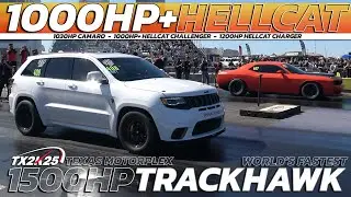 1500HP Jeep Trackhawk: World's Fastest SUV vs. Hellcats & Camaro - TX2K25 Drag Racing!