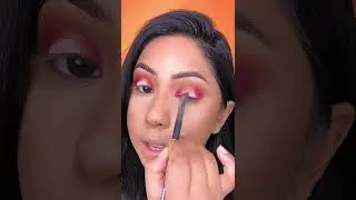Pink And Orange Eyeshadow Step By Step Tutorial #shorts