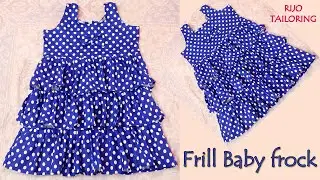 baby frill frock cutting and stitching in tamil | 2 years baby frill frock | cotton frocks for kids