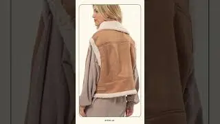 Women's Fur Contrast Zip Up Suede Vest  #womensfashion #fashion #womensclothing #avrier #vest