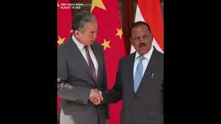 Firm handshake! China FM Wang Yi meets with India's top security official in New Delhi