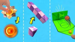 3 Fun DIY Origami Toys in 1 Video! | Magic Cube Spiral, Spinning Gyro & Mini Basketball