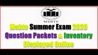 Msbte Exam Question Paper Packets & Inventory Displayed For Summer 2020.