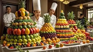 Advanced orange cutting method, perfect presentation #fruit #knife skills