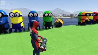 Spider-Man vs Minions Ragdolls | Epic Funny GTA V Moments 😂 #SpiderVsMinions 777