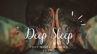 best satisfying footsteps sound with calm background music. #footsteps #calmmusic #meditation #sleep
