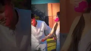Happy Holi 🔥:- Your first Holi with her 🩵 #youtubeshorts #youtube #ytshorts #shots #love #holi