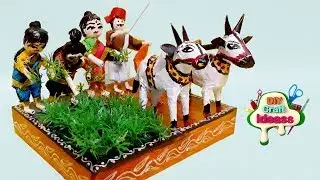 Village Agriculture best out of waste | school Project Craft |golu dolls/navaratri dolls/dasara doll