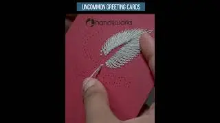 Greeting Card DIY - Leaf Thread Art on Card #diycards