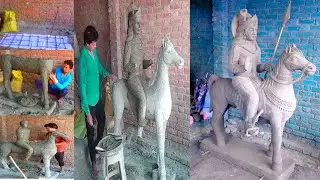 गोगा जाहरवीर की मूर्ति बनाना सीखे सीमेंट से goga jahar veer ki murti banana sikhe#manojsaini art