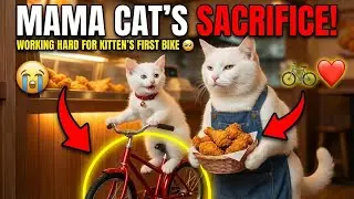 Mama Cat Worked Three Jobs for One Tiny Dream 🍗🚲