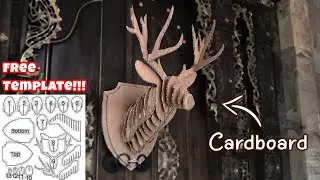 How to Make 3D Puzzle Out of Cardboard || Deer Head Wall Mount