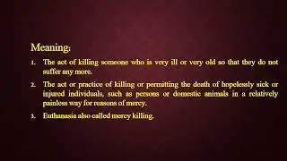 Euthanasia Meaning and Example Sentences