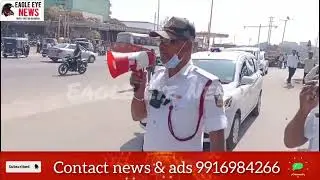 E-Challan Action Against Vehicles Parked on Ring Road and Service Road Near Shah Jeelani Cross