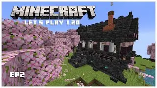 Lets Play Minecraft 1.20 - My Favorite Starter House Yet! - Episode 2