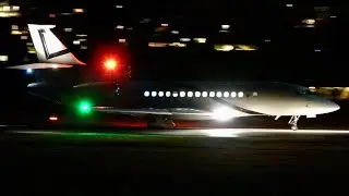 Dassault Falcon 8X Glowing Engines during Take-Off!!