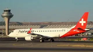 Takeoff Embraer E190LR - HB-JVY - Helvetic Airways - Madrid Airport (MAD) - 06/09/25